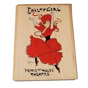 Vintage All Night Media Wooden Rubber Stamp Prince of Wales Theatre Stamp 485J18